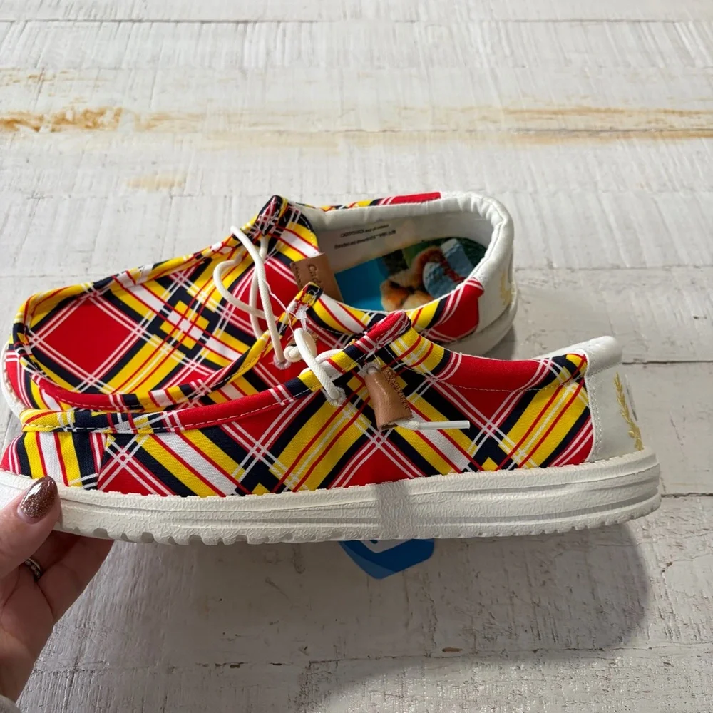 Hey Dude x Caddyshack NWT size 11 Men’s Wally Slip On Plaid Canvas Loafers Golf - Picture 11 of 12